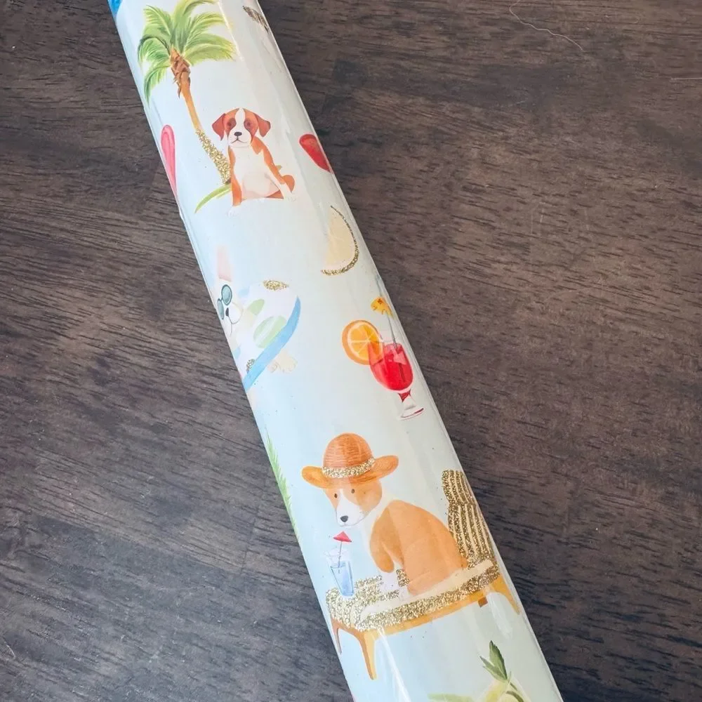 Tropical Island Party Dog Molly & Rex Premium Gift Wrap Wrapping Paper